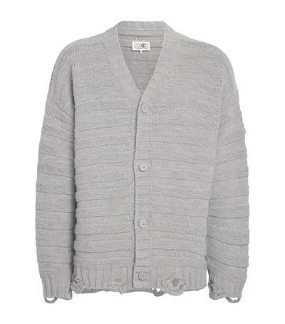 MM6 MAISON MARGIELA WOOL-BLEND DISTRESSED CARDIGAN