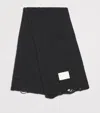 Mm6 Maison Margiela Wool-blend Distressed Scarf In Black