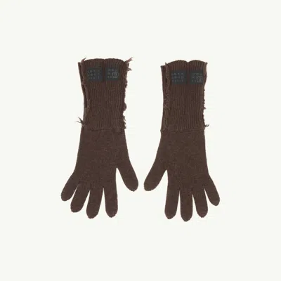Mm6 Maison Margiela Wool Blend Gloves In Brown