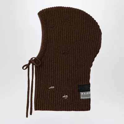 Mm6 Maison Margiela Wool-blend Hood In Brown