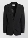 Mm6 Maison Margiela Wool Blend Jacket Back Vent In Black
