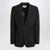 Mm6 Maison Margiela Wool Blend Jacket Back Vent In Black