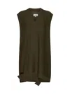 Mm6 Maison Margiela Wool-blend Knit Mini Dress In Kaki