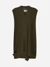 Mm6 Maison Margiela Wool-blend Knit Mini Dress In Khaki