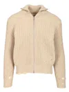 Mm6 Maison Margiela Wool Blend Knitted Jacket Jackets Beige In Neutral