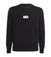 Mm6 Maison Margiela Wool Blend Sweater With Numeric Signature Label In Black