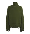 Mm6 Maison Margiela Wool-blend Ribbed Rollneck Jumper In Green