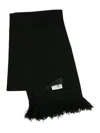 Mm6 Maison Margiela Mm6 By Maison Margiela Black Ribbed Texture Scarf With Fringed Edges