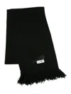 Mm6 Maison Margiela Mm6 By Maison Margiela Black Ribbed Texture Scarf With Fringed Edges In Black