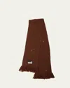 Mm6 Maison Margiela Wool-blend Scarf In Brown