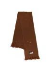 Mm6 Maison Margiela Wool Blend Scarf With Distressed Effect In Brown
