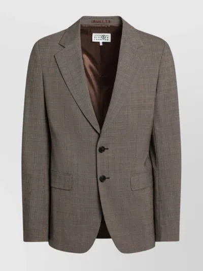 Mm6 Maison Margiela Single-breasted Jacket Brown In Wool Blend