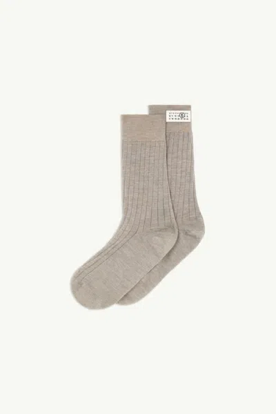 Mm6 Maison Margiela Wool Blend Socks In Brown