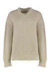 Mm6 Maison Margiela Wool Blend Sweater In White