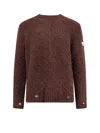 Mm6 Maison Margiela Wool Blend Sweater With Distressed Effect In Brown