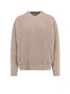 Mm6 Maison Margiela Wool Blend Sweater With Distressed Effect In Neutral
