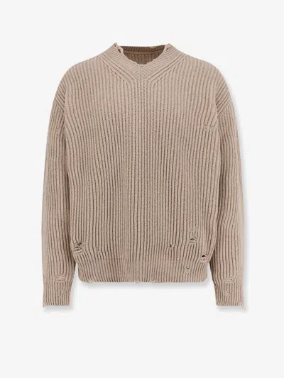 MM6 MAISON MARGIELA WOOL BLEND SWEATER WITH DISTRESSED EFFECT