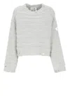 Mm6 Maison Margiela Wool Blend Sweater With Numeric Logo Patch And Cut-out Details In Gray