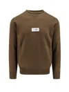 Mm6 Maison Margiela Khaki Virgin Wool Logo Patch Sweater