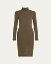 Mm6 Maison Margiela Wool-blend Turtleneck Sweater Dress In Brown