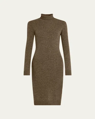Mm6 Maison Margiela Wool-blend Turtleneck Sweater Dress In Brown