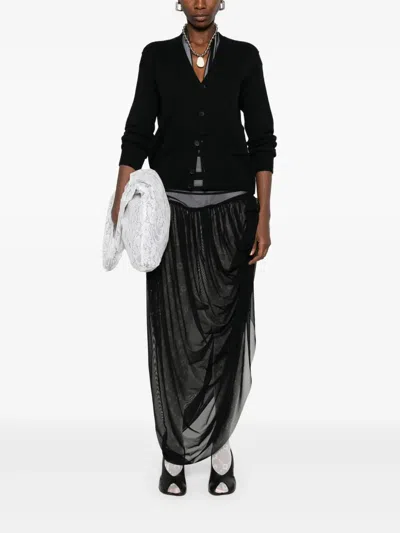 Mm6 Maison Margiela Wool Cardigan In Black