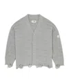 Mm6 Maison Margiela Mm6 By Maison Margiela Textured Ribbed Grey Sweater With Button-down Front In Gray