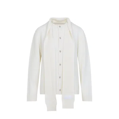 Mm6 Maison Margiela Wool Cardigan In White