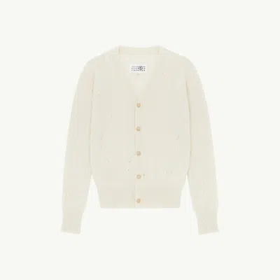 Mm6 Maison Margiela Wool Cardigan In Neutral