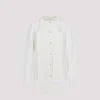 Mm6 Maison Margiela Mm6 By Maison Margiela Button-down Minimalist Wool Cardigan With Textured Knit Finish In White