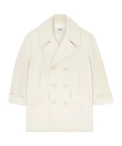 Mm6 Maison Margiela Wool Coat In Neutral