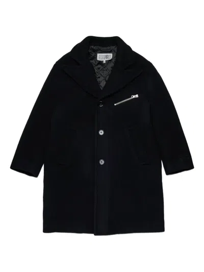 Mm6 Maison Margiela Kids' Wool Coat In Black