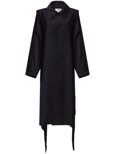 Mm6 Maison Margiela Wool Coat In Black