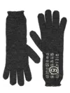 Mm6 Maison Margiela Grey Virgin Wool Gloves In Gold
