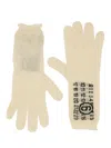 Mm6 Maison Margiela Numeric Signature Gloves Featuring Graphic Print In Neutral