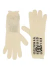 Mm6 Maison Margiela Mm6 By Maison Margiela Numeric Signature Gloves In Neutral