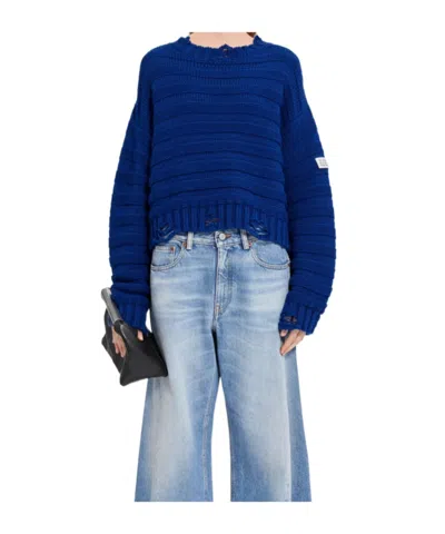 Mm6 Maison Margiela Wool Jumper In Blue