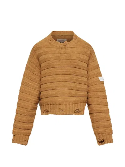 Mm6 Maison Margiela Wool Jumper In Brown