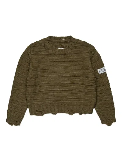 Mm6 Maison Margiela Kids' Wool Jumper In Black