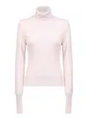 Mm6 Maison Margiela Woman Turtleneck Light Pink Size Xl Wool In White