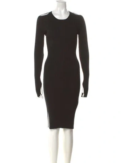 Pre-owned Mm6 Maison Margiela Wool Knee-length Dress In Black