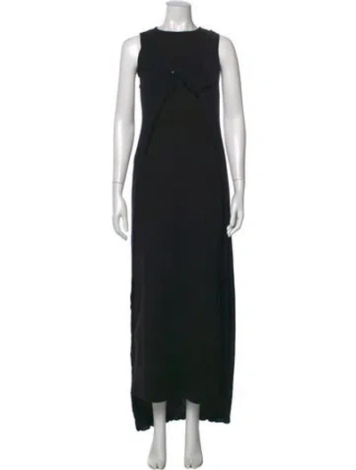 Pre-owned Mm6 Maison Margiela Wool Long Dress In Black