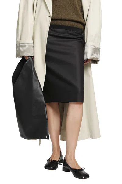 Mm6 Maison Margiela Wool Midi Skirt In Black