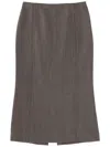 Mm6 Maison Margiela Wool Midi Skirt In Brown
