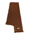 Mm6 Maison Margiela Wool Blend Scarf With Distressed Effect In Brown