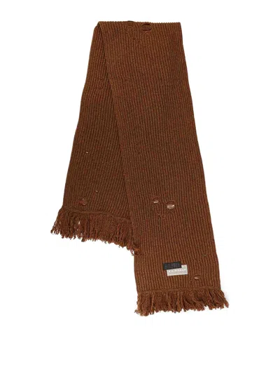 MM6 MAISON MARGIELA WOOL MIXED SCARF WITH DISINSET EFFECT