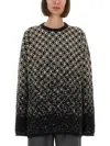Mm6 Maison Margiela Mm6 By Maison Margiela Gradient Diamond Pattern Wool Pullover In Black