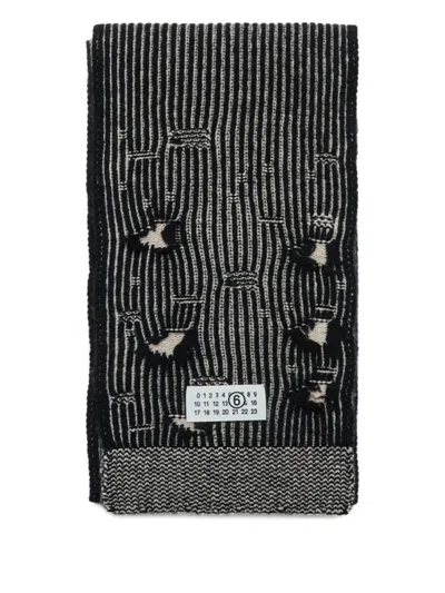 Mm6 Maison Margiela Kids' Wool Scarf In Black