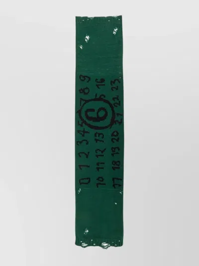 MM6 MAISON MARGIELA WOOL SCARF NUMERIC PATTERN