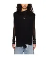 Mm6 Maison Margiela Wool Shawl Sweater In Black